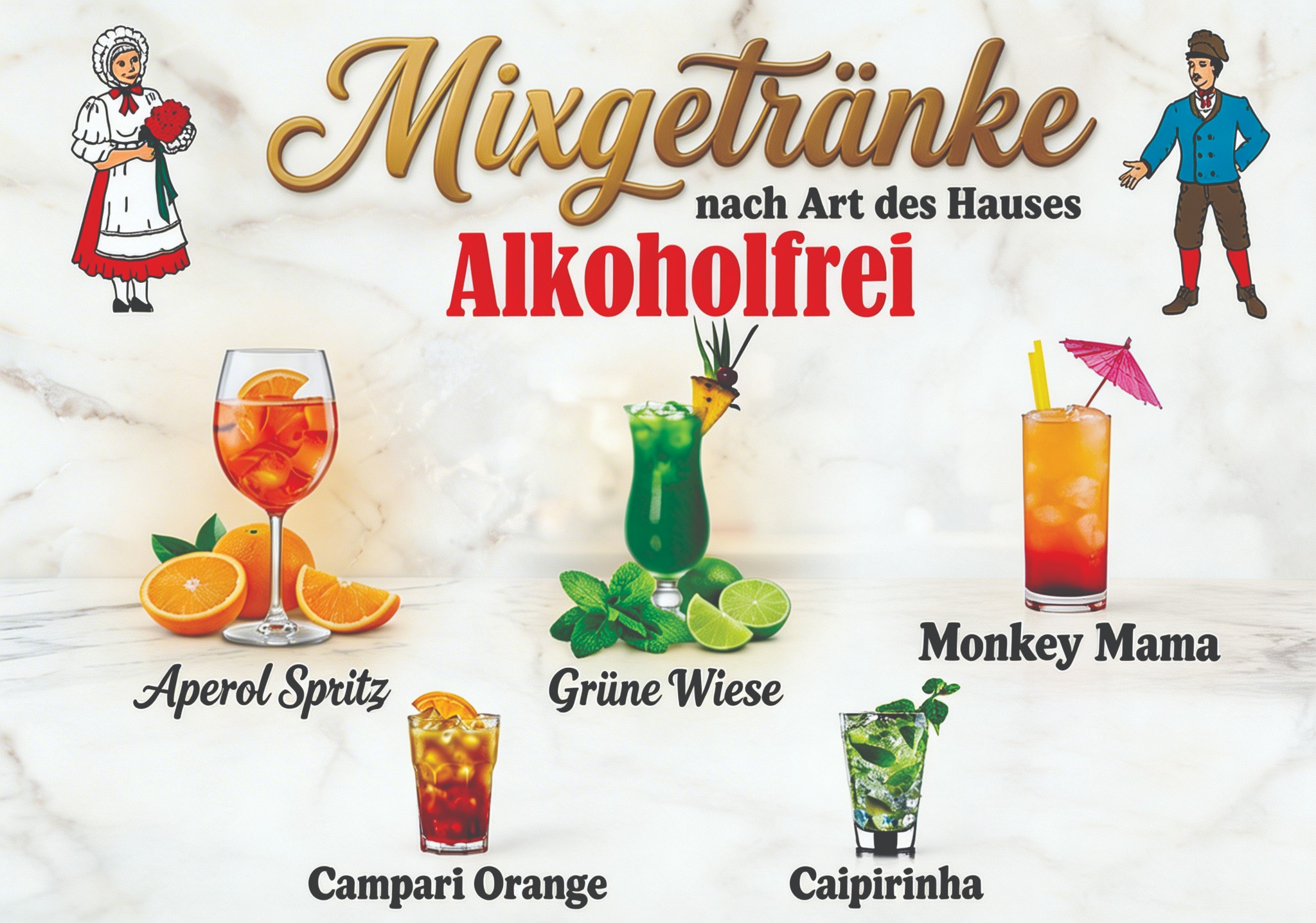 Alkoholfreie Mixgetr�nke nach Art des Hauses
