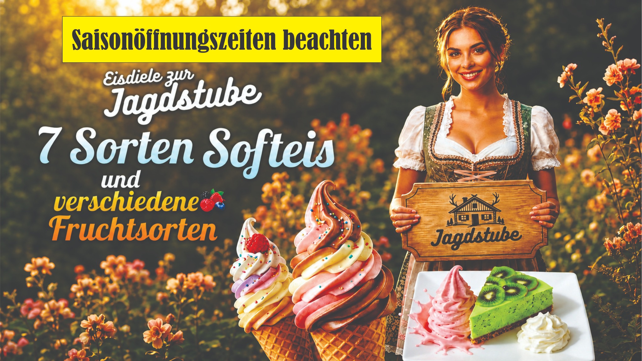 Saison�ffnungszeiten der Eisdiele zur Jagdstube beachten